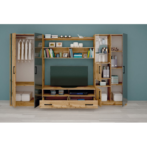 ТВ секция Сицилия дъб вотан/антрацит 310x53x190 DIOMMI 33-044 ТВ секция Сицилия дъб вотан/антрацит 310x53x190 DIOMMI 33-044