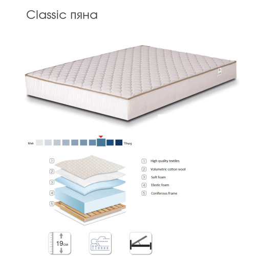 Mattress Classic Foam one sided 120x190/200 DIOMMI 44-108 Mattress Classic Foam one sided 120x190/200 DIOMMI 44-108