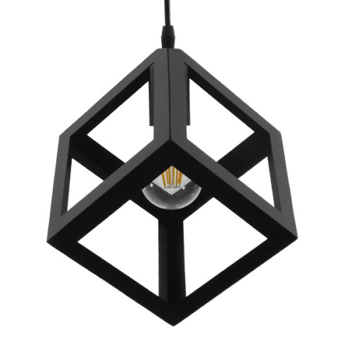 Модерна висяща таванна лампа с единична светлина черна метална мрежа Φ25 Diommi CUBE 01015