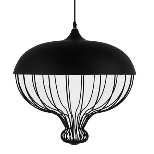 Винтидж висяща таванна лампа с единична светлина черна метална мрежа Φ46 Diommi SOBRINO 01108