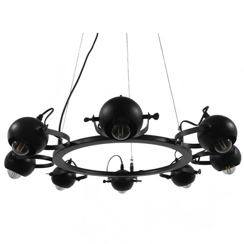 Модерна индустриална висяща таванна лампа Многофункционален черен метален полилей с движещи се точки Φ66 Diommi LINNYA 01219