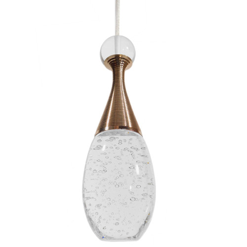 Модерен пендел за таван с единична светлина LED бронз с издухано стъкло Diommi JADORE 01232