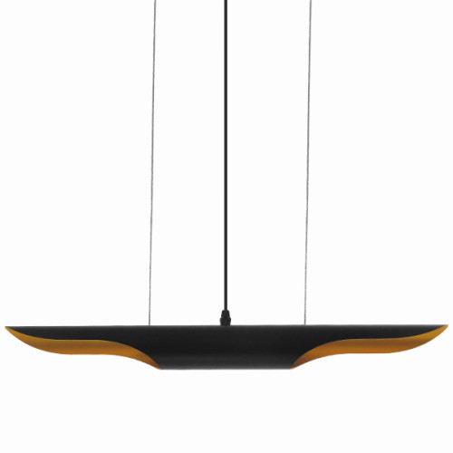 Модерна висяща плафониерна лампа с две светлини черно злато металик Diommi ESTERINA 01304