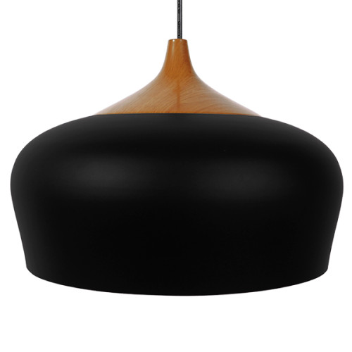 Модерна висяща лампа за таван Единична светлина Черна метална камбана Φ35 Diommi VILI ЧЕРЕН 01261