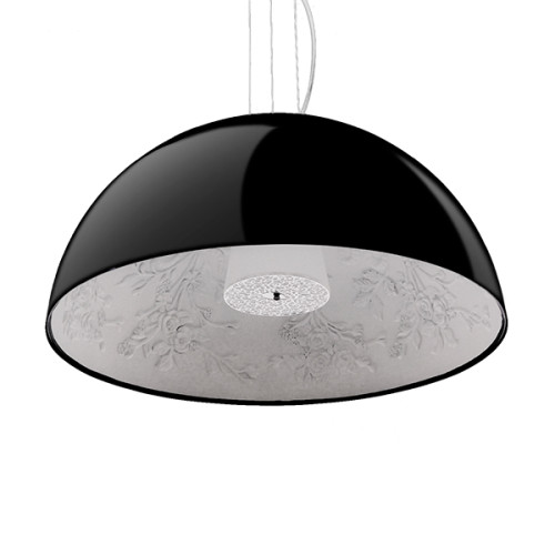 Модерна висяща плафониера Единична лампа Черна гипсова камбана Φ60 Diommi SERENIA ЧЕРНА 01270
