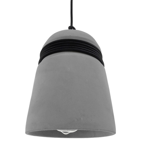 Модерна индустриална висяща таванна лампа Единична светло сива циментова камбана Φ18 Diommi TRIBECA 01320