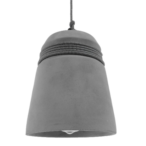 Модерна индустриална висяща таванна лампа Единична светло сива циментова камбана Φ18 Diommi FELINI 01321
