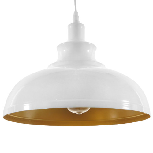 Модерна висяща таванна лампа с единична светлина, бяло злато, метална камбана Φ35 Diommi OBERYN 00999
