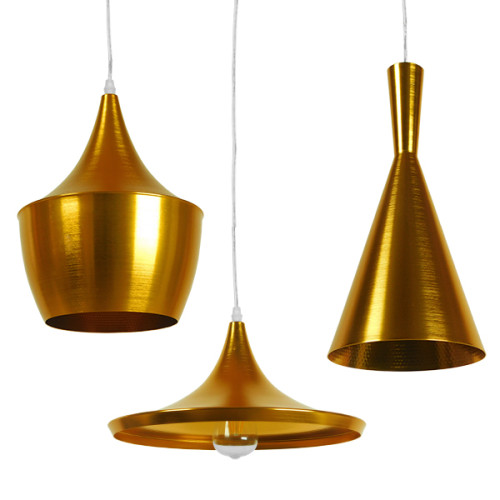 КОМПЛЕКТ 3 Модерни висящи плафониери Единична светлина златна метална камбана Diommi SHANGHAI GOLD 01678