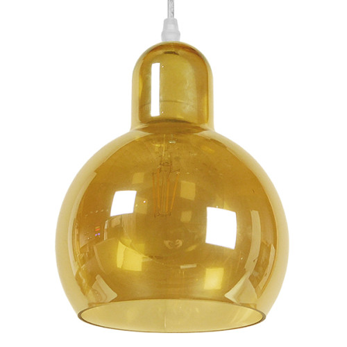 Модерна висяща таванна лампа Единична лампа Стъклена мед прозрачна Φ18 Diommi LUNATICA 01315