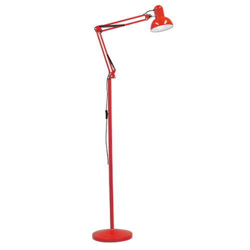 Модерна подова лампа Единична светлина Металик Червен Φ15 Diommi AUDREY RED 01470