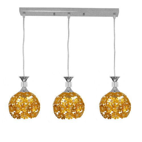 Модерен пендел с три лампи златен металик с кристали Diommi MARGARO 01671