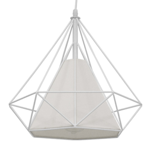 Модерна промишлена висяща таванна лампа Единична светлина Бяла с метална мрежа Φ38 Diommi KAIRI WHITE 01619