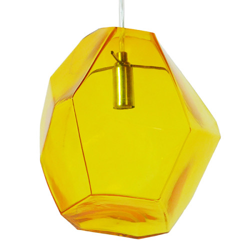 Модерна висяща таванна лампа Единична лампа Стъклено жълто прозрачно Diommi RINA 01308