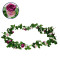 Τεχνητό Κρεμαστό Φυτό Διακοσμητική Γιρλάντα Μήκους 2.2 μέτρων με 32 X Μικρά Τριαντάφυλλα Μωβ Diommi 09010