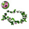Τεχνητό Κρεμαστό Φυτό Διακοσμητική Γιρλάντα Μήκους 2.2 μέτρων με 33 X Μικρά Τριαντάφυλλα Μωβ Λευκά Diommi 09016