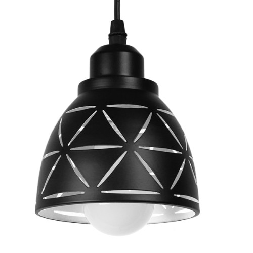 Модерна висяща таванна лампа с единична светлина металик черно бяла камбана Φ13 Diommi COOLIE 01475