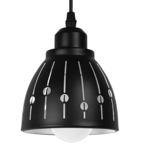 Модерна висяща таванна лампа Единична светлина Метална черна бяла камбана Φ13 Diommi HUNTON 01476