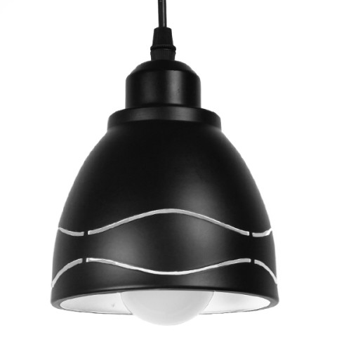 Модерна висяща таванна лампа с единична светлина металик черно бяла камбана Φ13 Diommi LAGUNA 01477