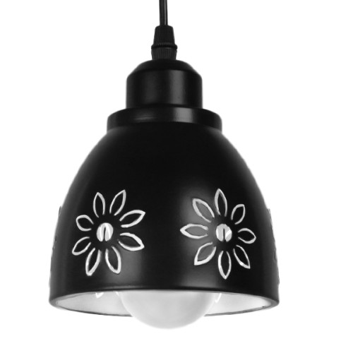 Модерна висяща таванна лампа с единична светлина металик черно бяла камбана Φ13 Diommi MARGARETA 01479
