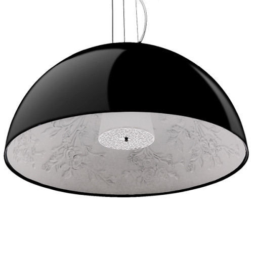 Модерна висяща таванна лампа Единична лампа Черна гипсова камбана Φ90 Diommi SERENIA ЧЕРНА 01272