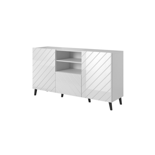 Chest of drawers ABETO mat white/ gloss white DIOMMI CAMA-ABETO-KOM-BI/BI