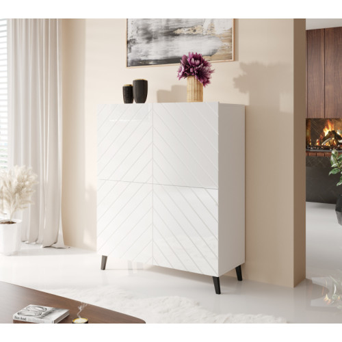 CABINET 100 ABETO mat white/ gloss white DIOMMI CAMA-ABETO-REGAL-BI/BI