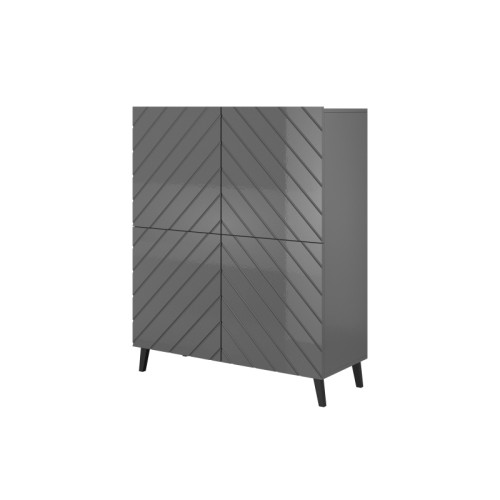 Chest of drawers ABETO mat graphite/ gloss graphite DIOMMI CAMA-ABETO-REGAL-GRA/GRA