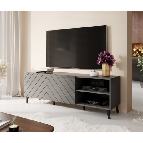 TV stand 150 ABETO mat grey/ gloss grey DIOMMI CAMA-ABETO-RTV-150-GRA/GRA