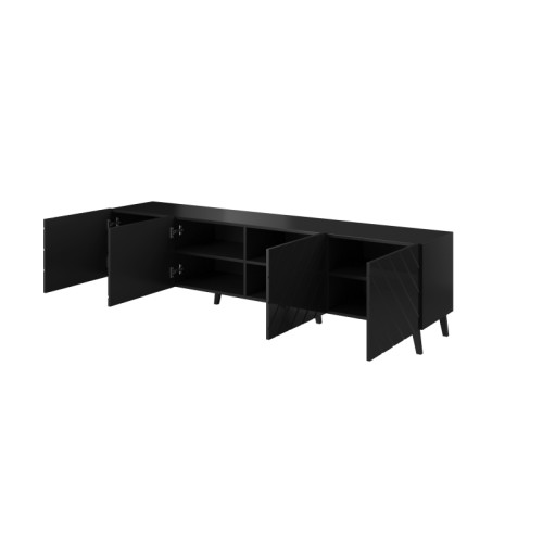 TV stand 200 ABETO mat black/ gloss black DIOMMI CAMA-ABETO-RTV-200-CZ/CZ TV stand 200 ABETO mat black/ gloss black DIOMMI CAMA-ABETO-RTV-200-CZ/CZ