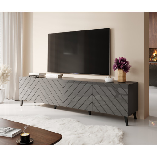 TV stand 200 ABETO mat grey/ gloss grey DIOMMI CAMA-ABETO-RTV-200-GRA/GRA