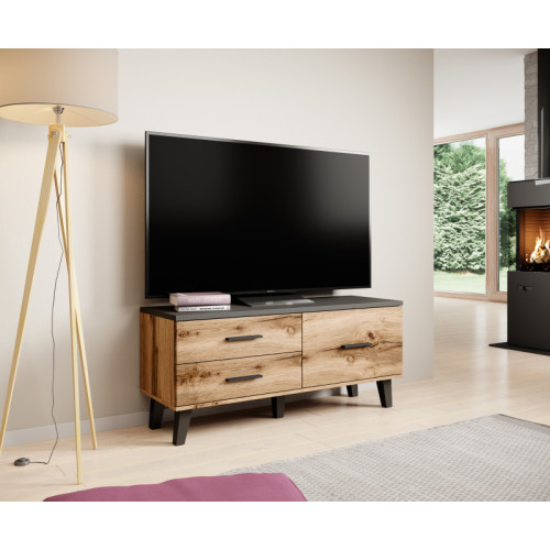 TV stand LOTTA 120 1D2S wotan oak/ black DIOMMI CAMA-LOTTA-RTV-120-1D2S-DWO/CZ