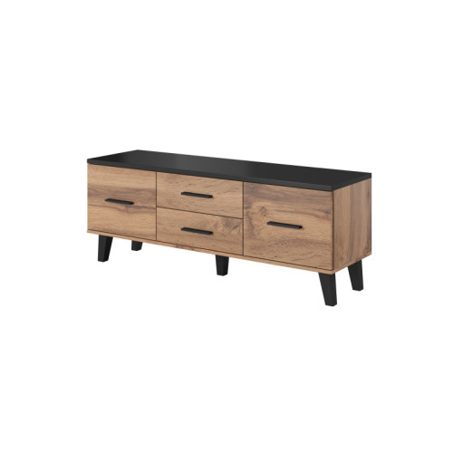 TV stand LOTTA 140 2D2S wotan oak/black DIOMMI CAMA-LOTTA-RTV-140-2D2S-DWO/CZ TV stand LOTTA 140 2D2S wotan oak/black DIOMMI CAMA-LOTTA-RTV-140-2D2S-DWO/CZ