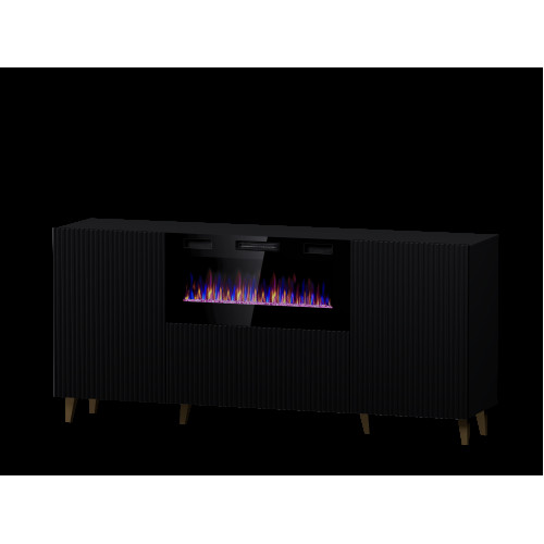 PAFOS EF TV stand 180 black/black with black legs DIOMMI CAMA-PAFOS-RTV-EF-CZ/CZ PAFOS EF TV stand 180 black/black with black legs DIOMMI CAMA-PAFOS-RTV-EF-CZ/CZ