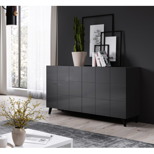 chest of drwewr KOM2D  REJA graphite gloss/graphite gloss DIOMMI CAMA-REJA-KOM2D-GRA/GRA chest of drwewr KOM2D  REJA graphite gloss/graphite gloss DIOMMI CAMA-REJA-KOM2D-GRA/GRA