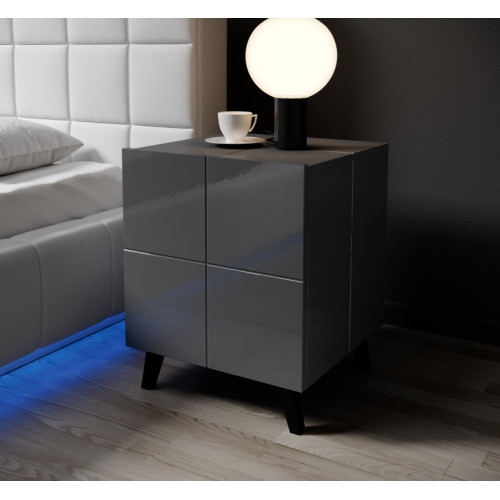 bedside cabinet REJA (set of 2) graphite gloss/graphite gloss DIOMMI CAMA-REJA-SZAFKA-NOCNA-GRA/GRA bedside cabinet REJA (set of 2) graphite gloss/graphite gloss DIOMMI CAMA-REJA-SZAFKA-NOCNA-GRA/GRA