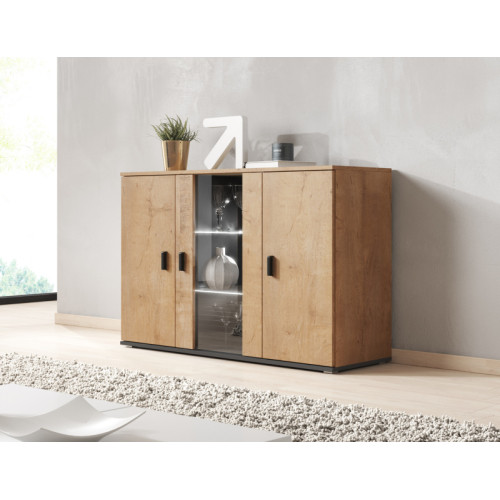 SOHO chest of drawers S-7 lefkas oak/black DIOMMI CAMA-SOHO-KOMODA S-7 DALE/CZ