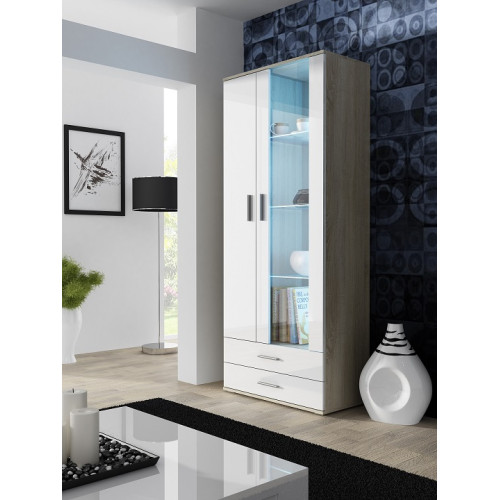 SOHO S6 sonoma oak/white DIOMMI CAMA-SOHO-WITRYNA-S6(2D2S)-DSO/BI