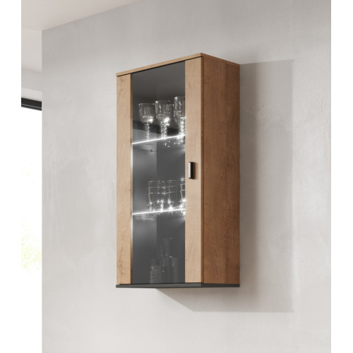 SOHO S2 lefkas oak/black DIOMMI CAMA-SOHO-WITRYNA-WISZĄCA-S2-DALE/CZ