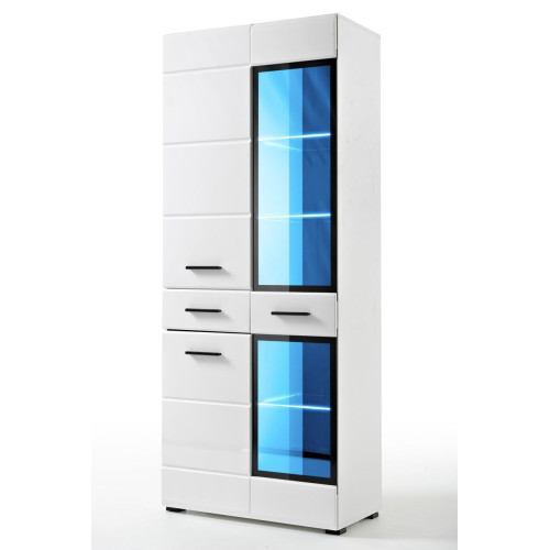 LAUREN WIT/SV cabinet (white/white gloss) DIOMMI FUR-LAUREN-BI/BIP-WIT-SV