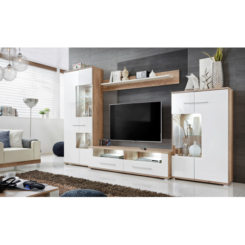 SAALA 3 Wall Unit (monument oak/white) DIOMMI FUR-SAALA-3-DAMO/BIP-KPL