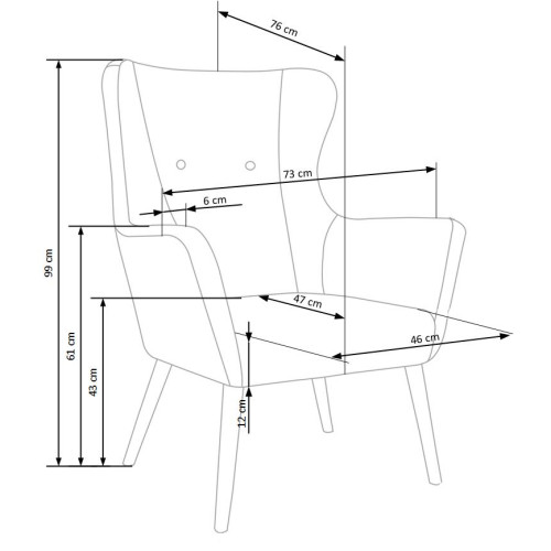 COTTO leisure chair, color: blue DIOMMI V-CH-COTTO-FOT-NIEBIESKI