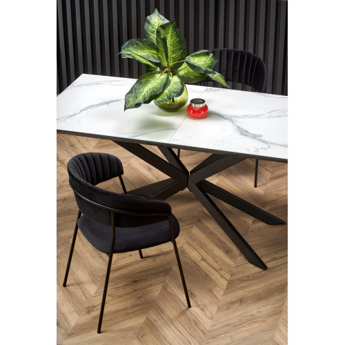 DIESEL extension table, color: top - white marble / dark grey, legs - black DIOMMI V-CH-DIESEL-ST DIESEL extension table, color: top - white marble / dark grey, legs - black DIOMMI V-CH-DIESEL-ST