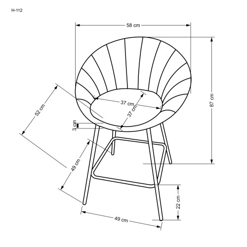 H112 bar stool, d.green / gold DIOMMI V-CH-H/112-C.ZIELONY H112 bar stool, d.green / gold DIOMMI V-CH-H/112-C.ZIELONY