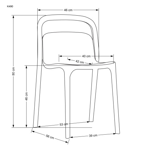 K490 plastic chair black DIOMMI V-CH-K/490-KR-CZARNY K490 plastic chair black DIOMMI V-CH-K/490-KR-CZARNY