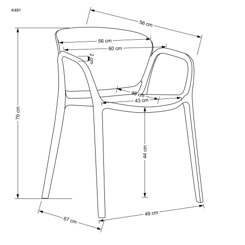 K491 plastic chair black DIOMMI V-CH-K/491-KR-CZARNY K491 plastic chair black DIOMMI V-CH-K/491-KR-CZARNY