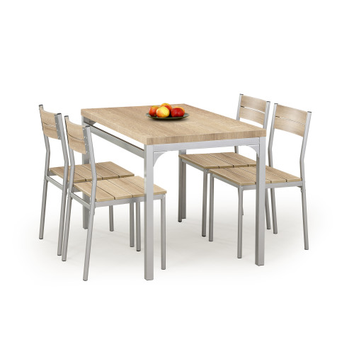 MALCOLM table + 4 chairs color: sonoma oak DIOMMI V-CH-MALCOLM-ZESTAW-SONOMA