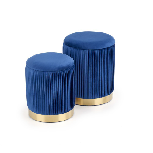 MONTY set of two stools: color: dark blue DIOMMI V-CH-MONTY-PUFA-GRANATOWY