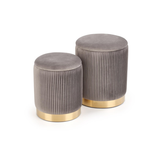 MONTY set of two stools: color: grey DIOMMI V-CH-MONTY-PUFA-POPIEL MONTY set of two stools: color: grey DIOMMI V-CH-MONTY-PUFA-POPIEL