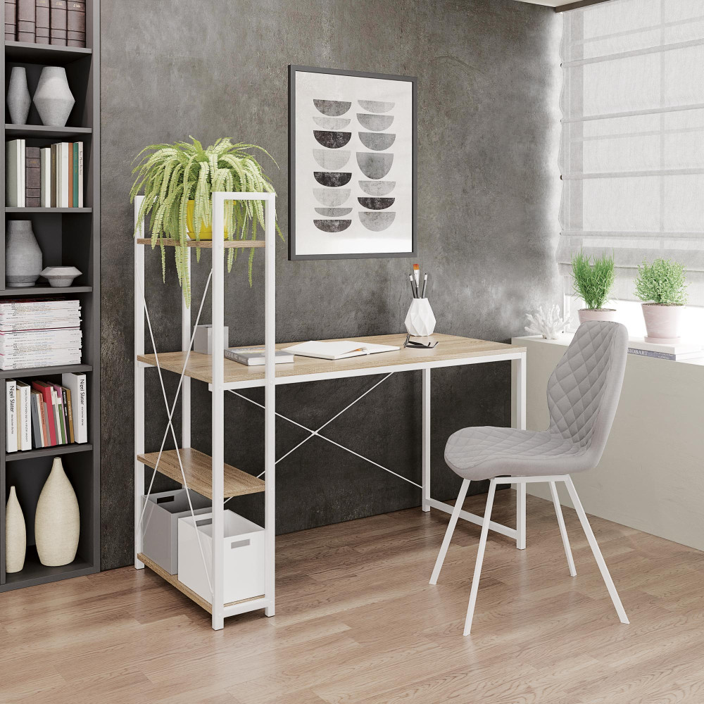 NARVIK B1 desk white / sonoma oak